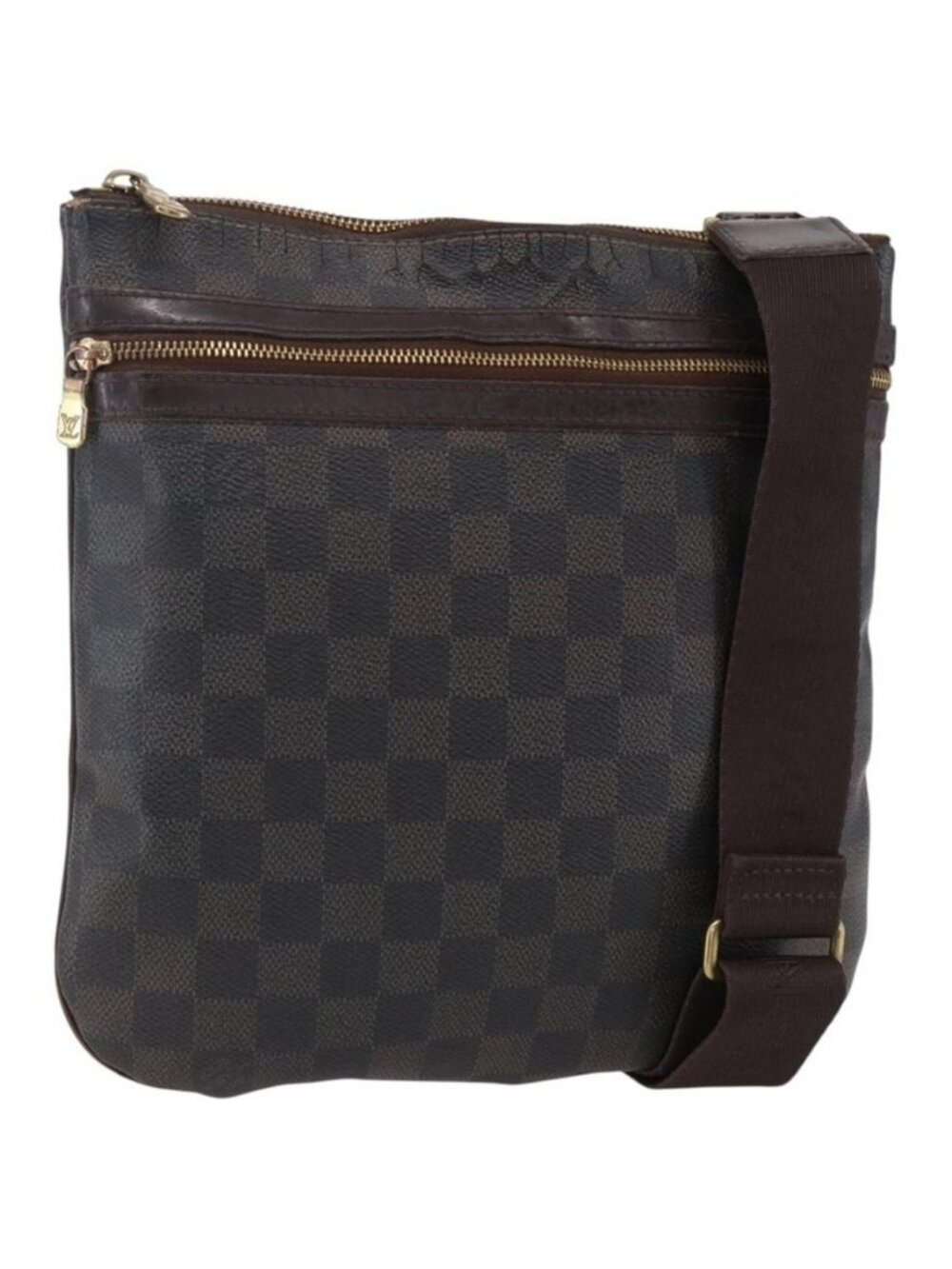 Authentic LOUIS VUITTON Damier Ebene Pochette Bosphore Shoulder Bag N51111 LV